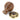From The Anvil's Rosewood Wooden Beehive Cabinet Knob; #rose_aged-brass