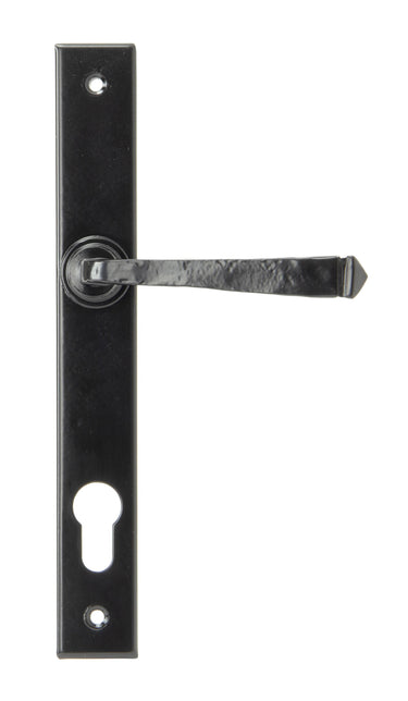 From The Anvil's Black Avon Slimline Lever Espag. Lock Set; #finish_black
