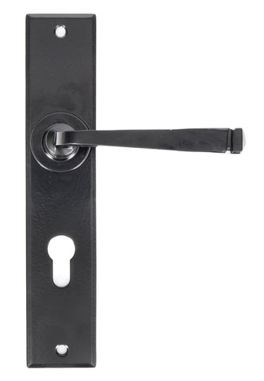 From The Anvil's Black Large Avon Lever Euro Lock Door Handles; #finish_black
