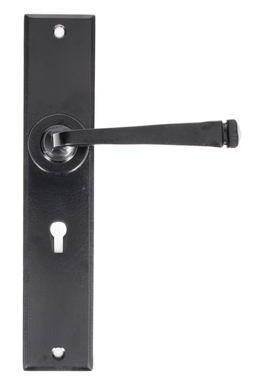 From The Anvil's Black Large Avon Lever Lock Door Handles; #finish_black