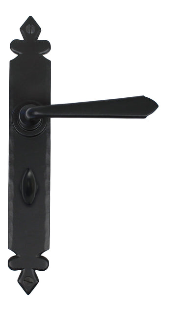 From The Anvil's Black Cromwell Lever Bathroom Door Handles; #finish_black