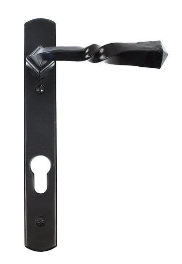 From The Anvil's Black Narrow Lever Espag. Lock Set; #finish_black