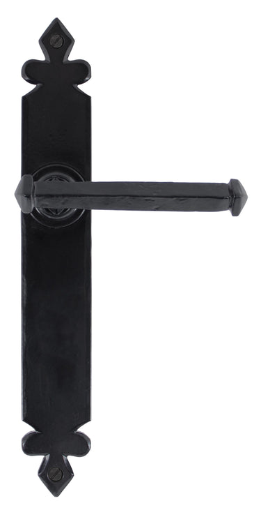 From The Anvil's Black Tudor Lever Latch Door Handles; #finish_black