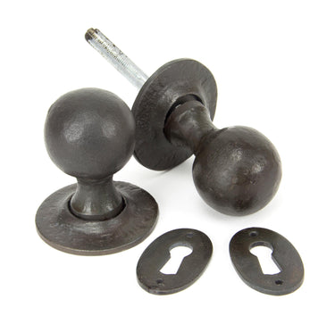 From The Anvil's Beeswax Round Mortice/Rim Knob Set; #finish_beeswax
