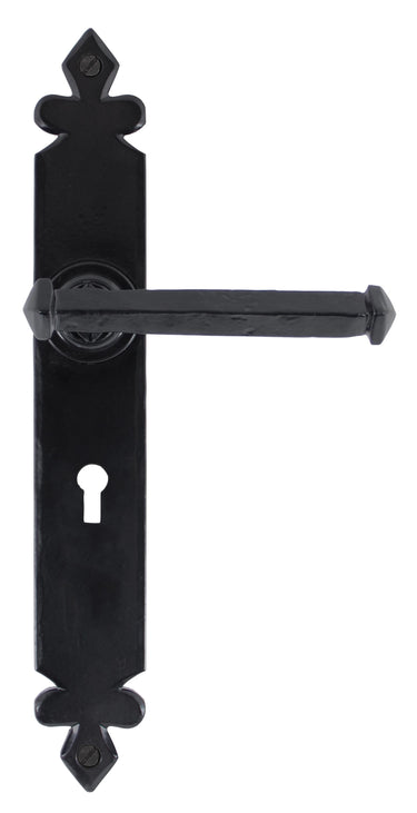 From The Anvil's Black Tudor Lever Lock Door Handles; #finish_black