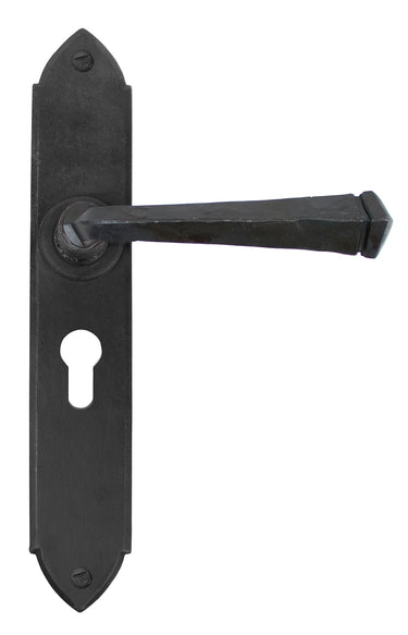 From The Anvil's Beeswax Gothic Lever Euro Lock Door Handles; #finish_beeswax