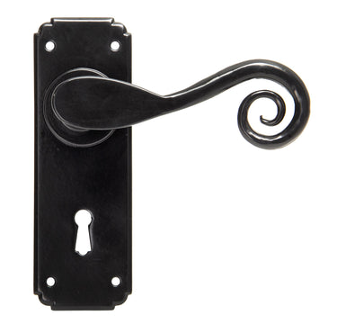 From The Anvil's Black Monkeytail Lever Lock Door Handles; #finish_black