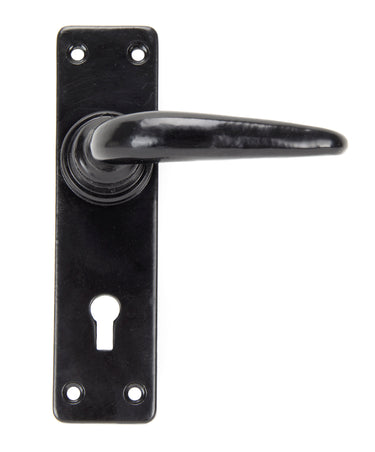 From The Anvil's Black Smooth Lever Lock Door Handles; #finish_black