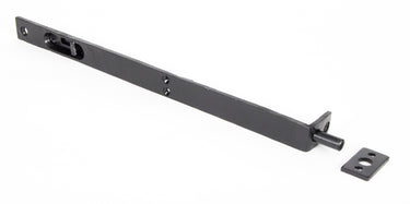 From The Anvil's Black 12" Flush/Slide Door Bolt; #finish_black