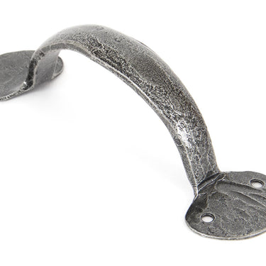 From The Anvil's Pewter Patina Bean D Handle; #finish_pewter-patina