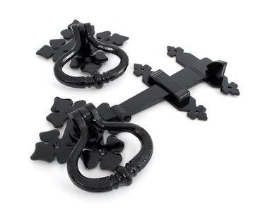 From The Anvil's Black Shakespeare Latch Set; #finish_black