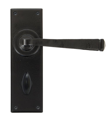 From The Anvil's Black Avon Lever Bathroom Door Handles; #finish_black