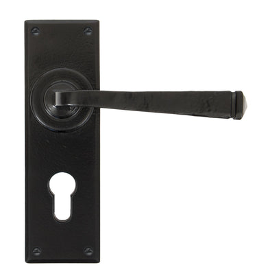 From The Anvil's Black Avon Lever Euro Lock Door Handles; #finish_black