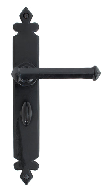 From The Anvil's Black Tudor Lever Bathroom Door Handles; #finish_black