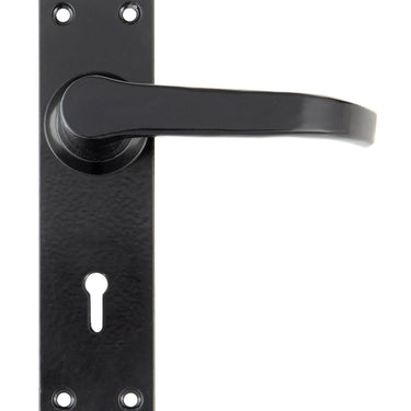 From The Anvil's Black Deluxe Lever Lock Door Handles; #finish_black