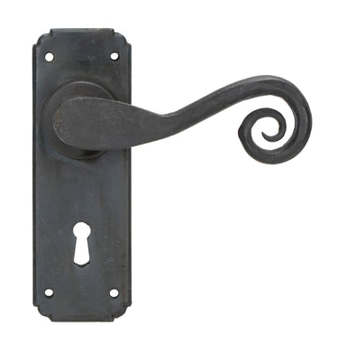 From The Anvil's Beeswax Monkeytail Lever Lock Door Handles; #finish_beeswax