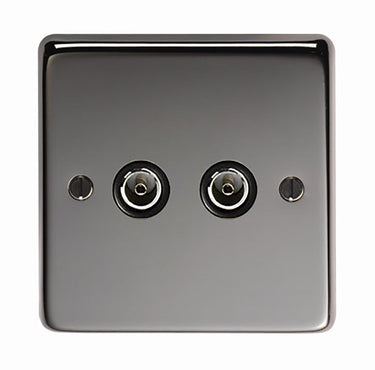 From The Anvil's Black Nickel TV Socket; #finish_black-nickel