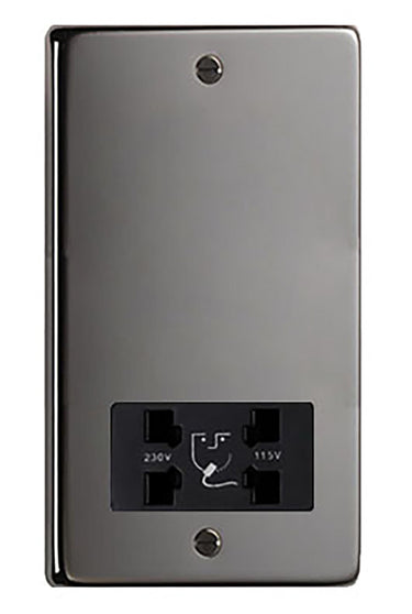 From The Anvil's Black Nickel Dual Volt Shaver Socket; #finish_black-nickel