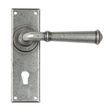 From The Anvil's Pewter Patina Regency Lever Lock Door Handles; #finish_pewter-patina