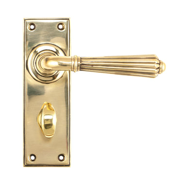 From The Anvil's Aged Brass Hinton Lever Bathroom Door Handles; #finish_aged-brass