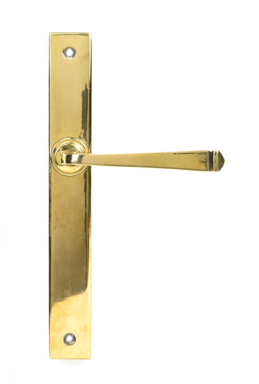 From The Anvil's Aged Brass Avon Slimline Lever Espag. Latch Set; #finish_aged-brass