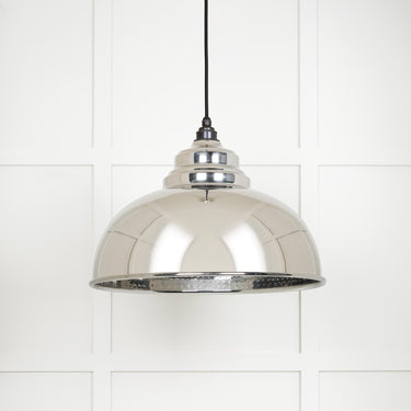From The Anvil's Hammered Nickel Hammered Nickel Harborne Pendant; #colour_bare