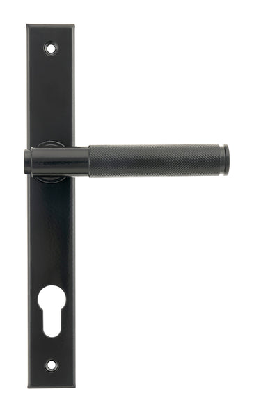 From The Anvil's Black Brompton Slimline Lever Espag. Lock Set; #finish_black