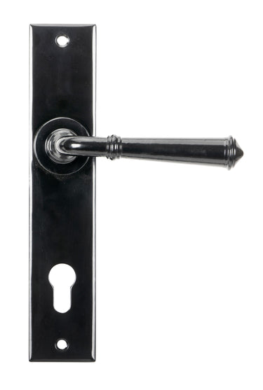 From The Anvil's Black Regency Lever Espag. Lock Set; #finish_black