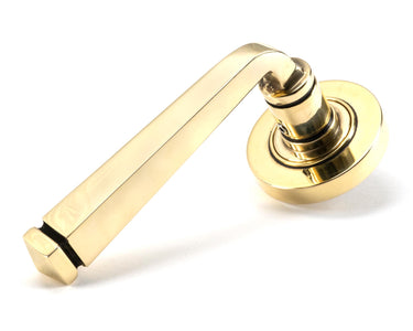 From The Anvil's Aged Brass Avon Round Lever on Rose Set (Sprung); #finish_aged-brass