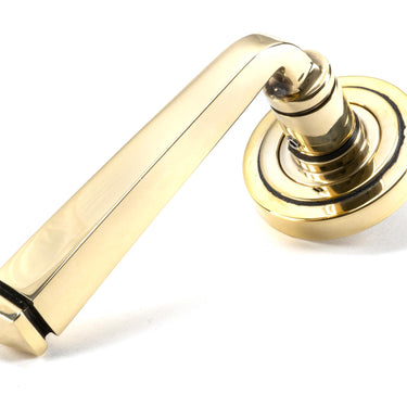 From The Anvil's Aged Brass Avon Round Lever on Rose Set (Sprung); #finish_aged-brass
