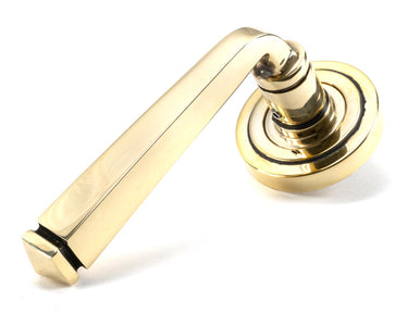 From The Anvil's Aged Brass Avon Round Lever on Rose Set (Sprung); #finish_aged-brass