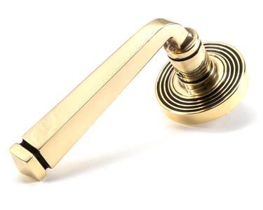 From The Anvil's Aged Brass Avon Round Lever on Rose Set (Sprung); #finish_aged-brass