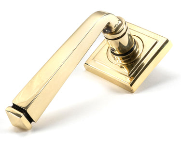 From The Anvil's Aged Brass Avon Round Lever on Rose Set (Sprung); #finish_aged-brass