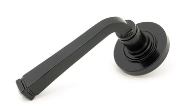 From The Anvil's Black Avon Round Lever on Rose Set (Sprung); #finish_black