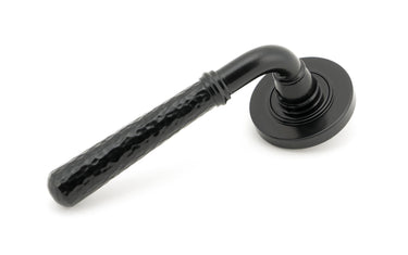 From The Anvil's Black Hammered Newbury Lever on Rose Set (Sprung); #finish_black