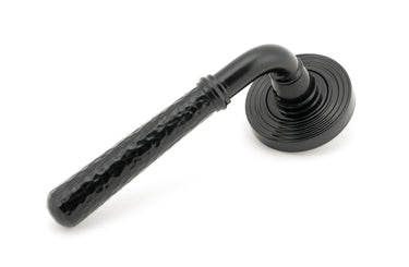 From The Anvil's Black Hammered Newbury Lever on Rose Set (Sprung); #finish_black