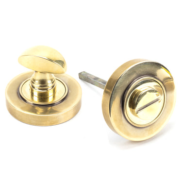 From The Anvil's Aged Brass Round Thumbturn Set; #finish_aged-brass