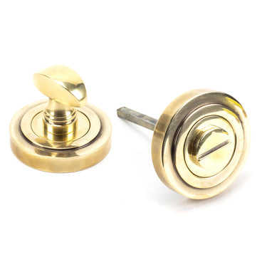 From The Anvil's Aged Brass Round Thumbturn Set; #finish_aged-brass