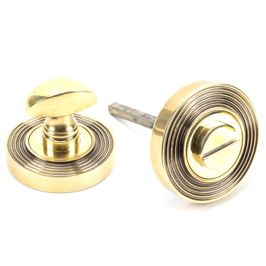 From The Anvil's Aged Brass Round Thumbturn Set; #finish_aged-brass