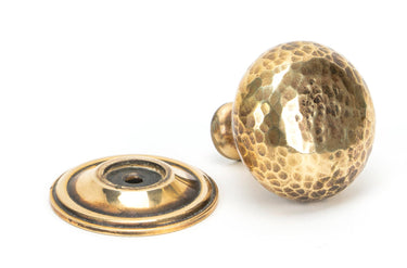 From The Anvil's Aged Brass Hammered Mushroom Cabinet Knob; #finish_aged-brass