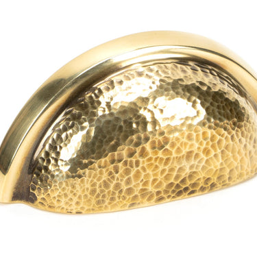From The Anvil's Aged Brass Hammered Regency Concealed Drawer Pull; #finish_aged-brass