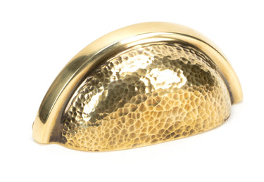 From The Anvil's Aged Brass Hammered Regency Concealed Drawer Pull; #finish_aged-brass