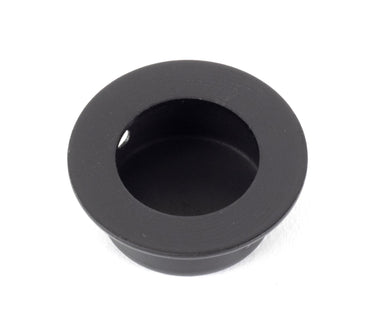From The Anvil's Black Black 30mm dia Small Flush Pull; #finish_black