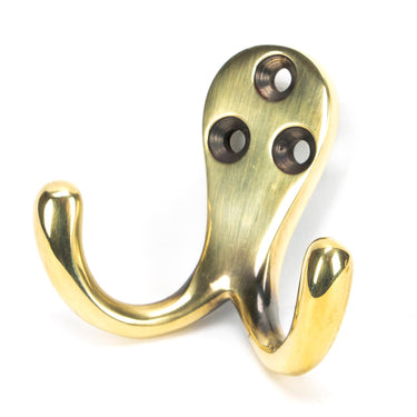 From The Anvil's Aged Brass Celtic Double Robe Hook; #finish_aged-brass