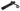 From The Anvil's Black Monkeytail Slimline Lever Espag. Latch Set; #finish_black
