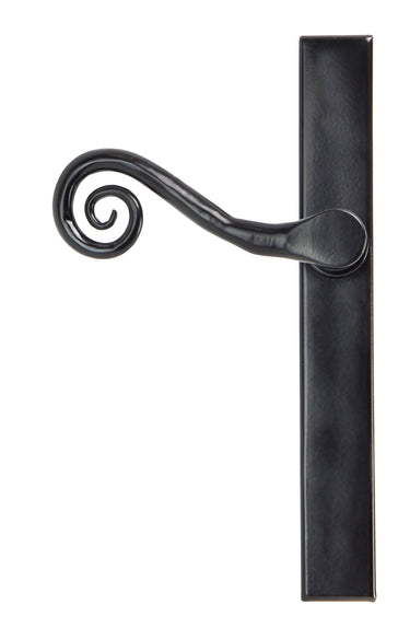 From The Anvil's Black Monkeytail Slimline Lever Espag. Latch Set; #finish_black