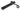 From The Anvil's Black Monkeytail Slimline Lever Espag. Latch Set; #finish_black
