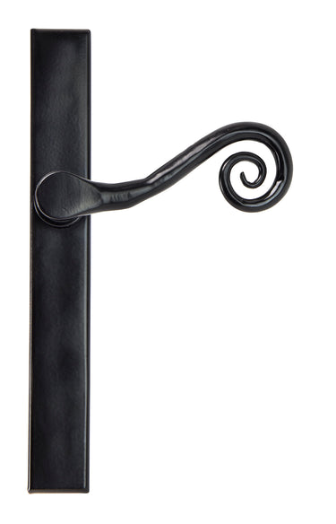 From The Anvil's Black Monkeytail Slimline Lever Espag. Latch Set; #finish_black