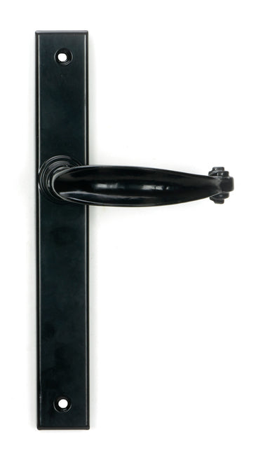 From The Anvil's Black Cottage Slimline Lever Espag. Latch Set; #finish_black