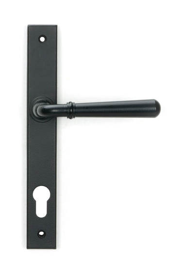 From The Anvil's Matt Black Newbury Slimline Lever Espag. Lock Set; #finish_matt-black